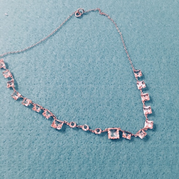 Vintage Diamond Short Sterling Silver Necklace 16” - Picture 5 of 8